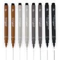 Uni Pin Fineliner Drawing Pen - Sketching Set of 8-0.1mm / 0.5mm - Black, Dark Gray, Light Gray, and Sepia