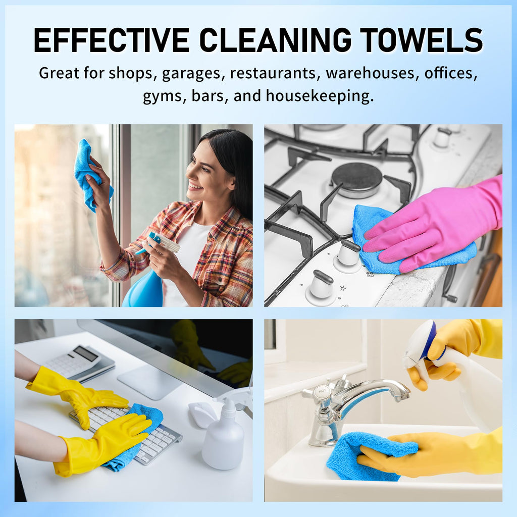 HOMERHYME Microfiber Towel Roll, 75 Pack Cleaning Rags Microfiber Cleaning Cloth, Lint Free Multi-Purpose Reusable Washable Rags Tear Away Microfiber Towels for Cars Kitchen Garage Shop 11.5"x11.5"