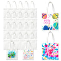 Joyclub - 24 Pack Mini Reusable Sublimation Canvas Tote Bags Bulk Small Canvas Tote Bags for Easter Wedding Birthday Party DIY Gifts (White)