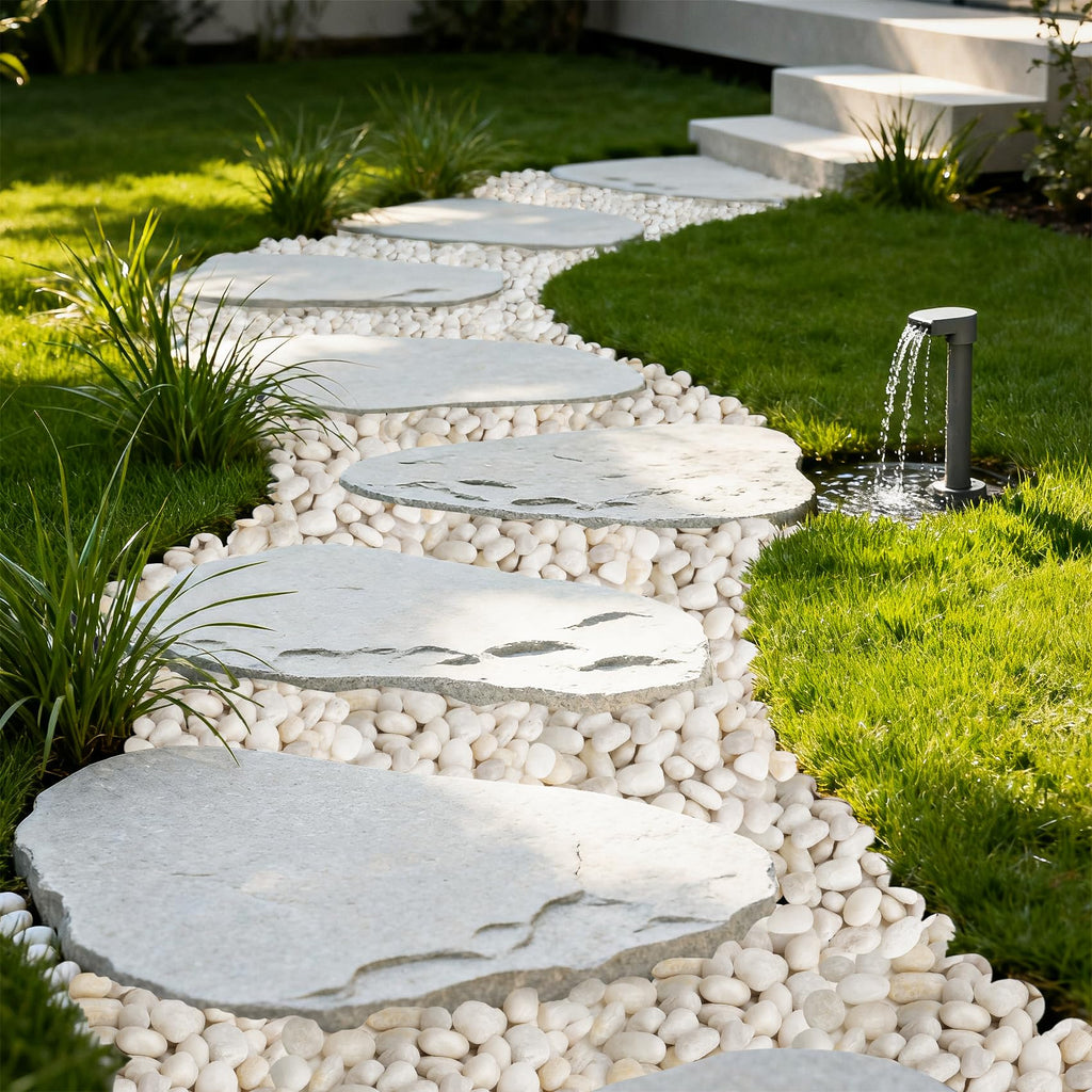 Onlyfire 5lb White Polished Pebbles, 3/8"-13/16" Natural Decorative River Rocks Aquarium Gravel Stones for Landscaping, Indoor Plants, Vase, Succulent, Fish Tank