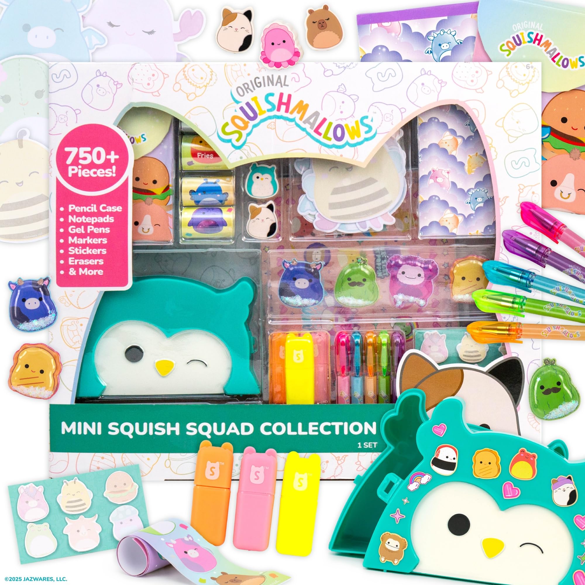 Original Squishmallows Mini Squish Squad Collection, Stationery Set, Over 750 Pieces