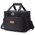 Lifewit Large Lunch Bag for Adults, 24-Can 15L Insulated Lunch Box Leakproof Soft Cooler Cooling Tote for Men Women, Waterproof Reusable Cooler Bags for Work Office Outdoor Picnic Camping, Black