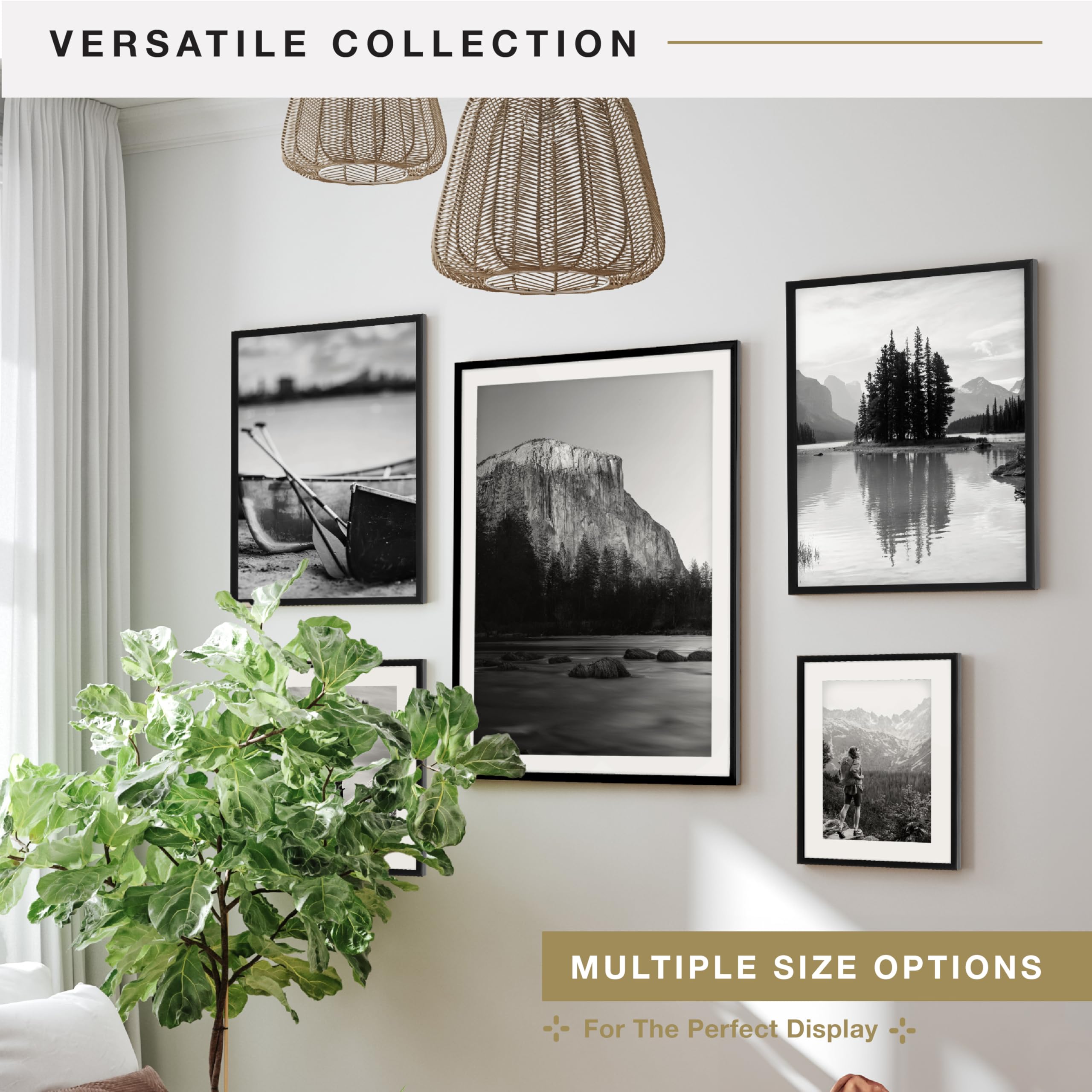 MCS Everline Collection 16x24 Poster Frame Black, Vertical & Horizontal Wall Hanging Large Picture Frame for Photos, Posters & Art Prints (1-Pack)