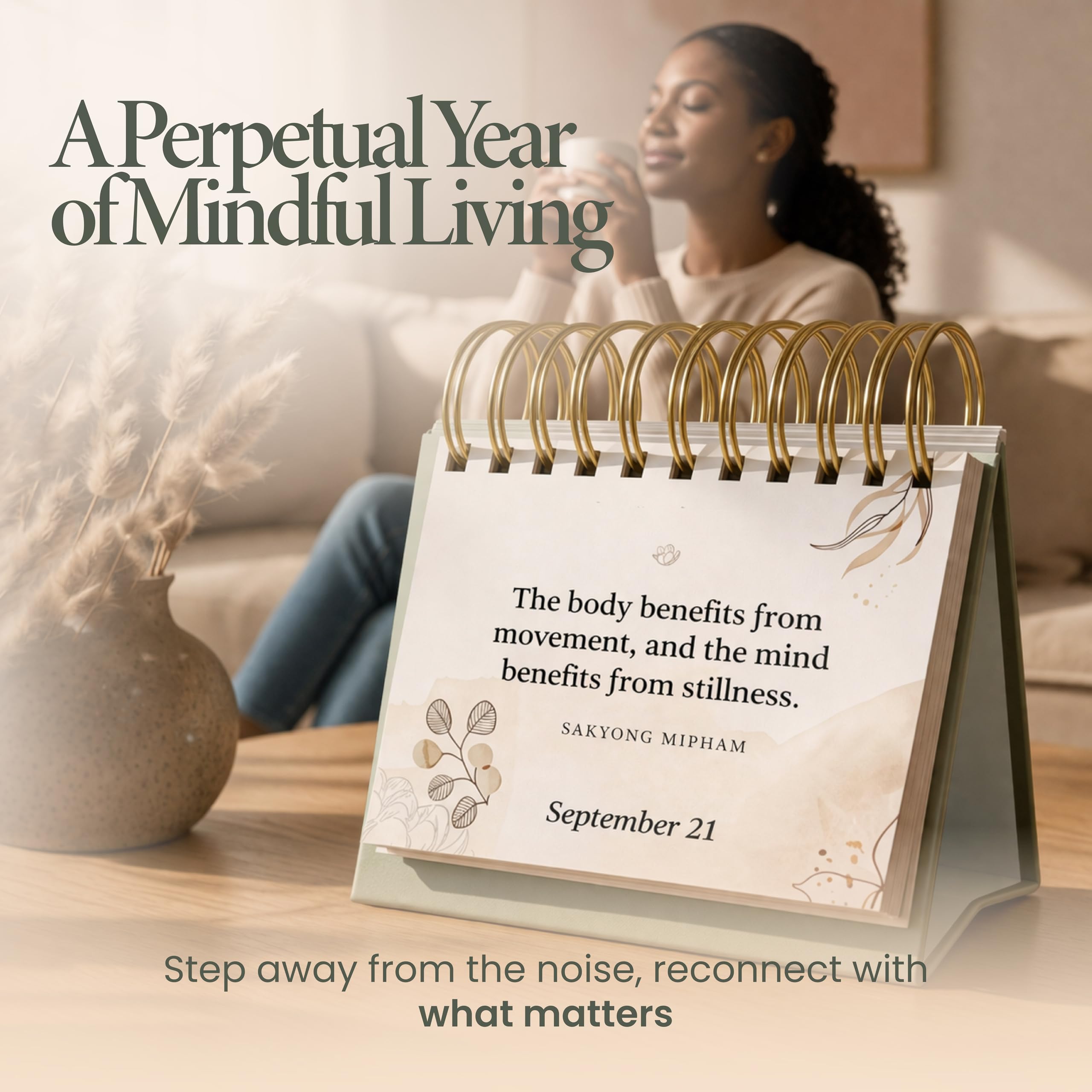 MESMOS 366 Daily Self Care Quotes Mindfulness Perpetual Calendar, Cute Office Desk Decor Women, Desk Decorations Accessories for Women Office, Motivational & Inspirational Gifts