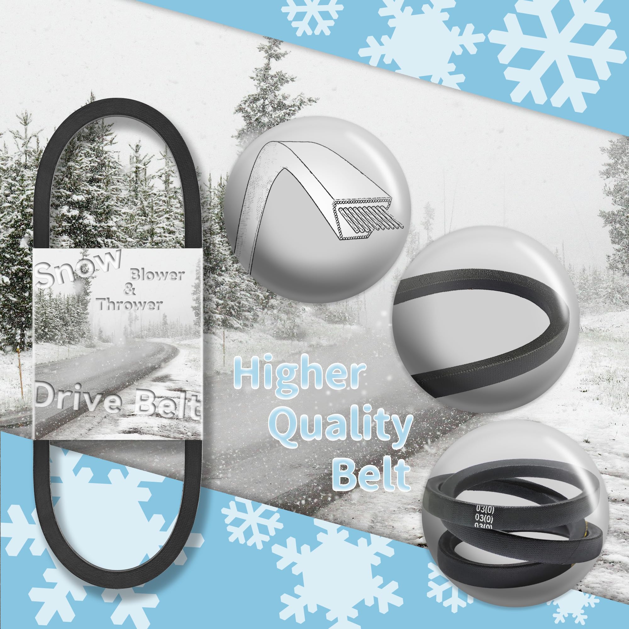 1733324 1733324SM Drive Belt Replacement for Murray Craftsman Two-Stage Snow Blower (1 Pack)