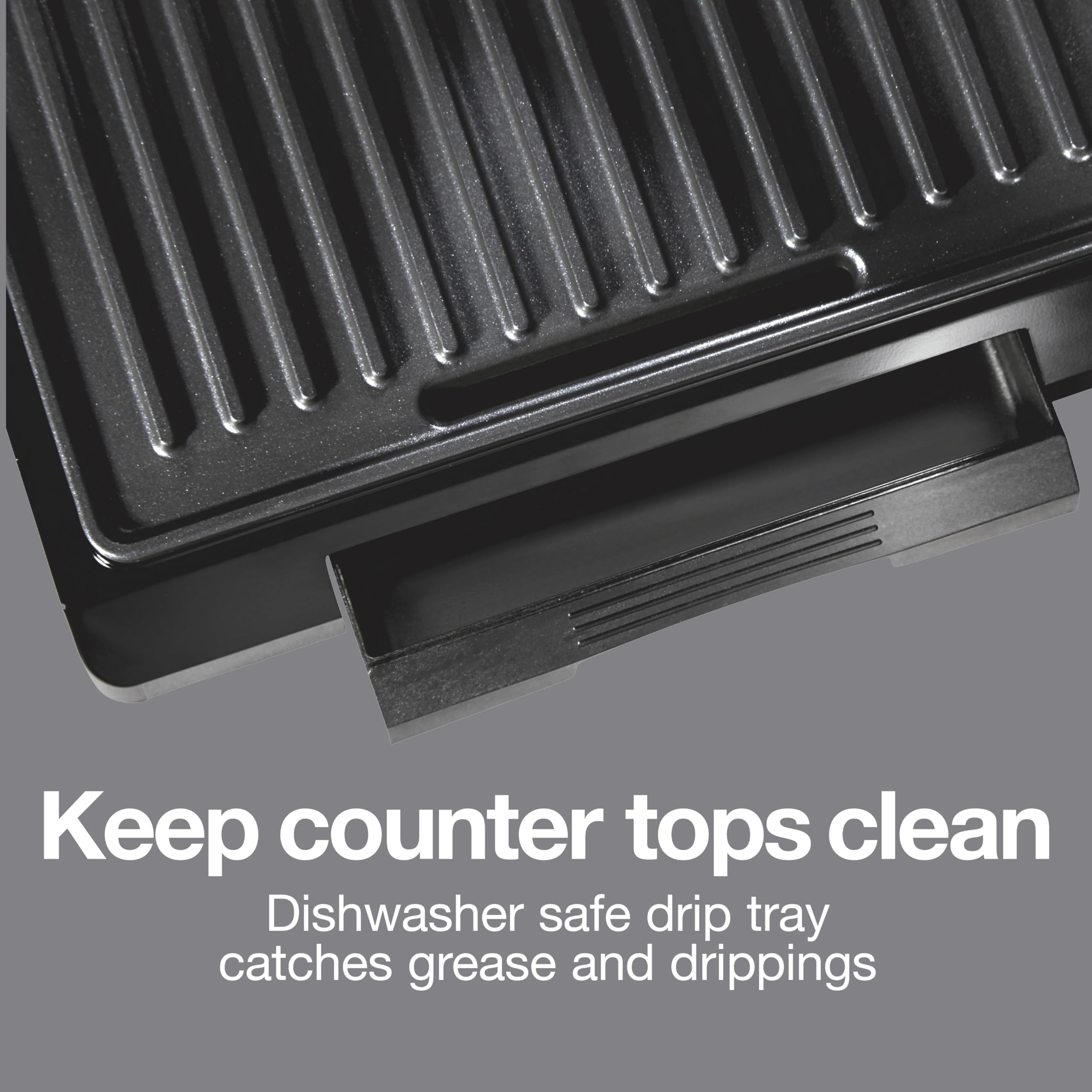 Proctor Silex 4 Serving Panini Press, Sandwich Maker and Compact Indoor Grill, Upright Storage, Easy Clean Nonstick Grids, Black (25440PS)