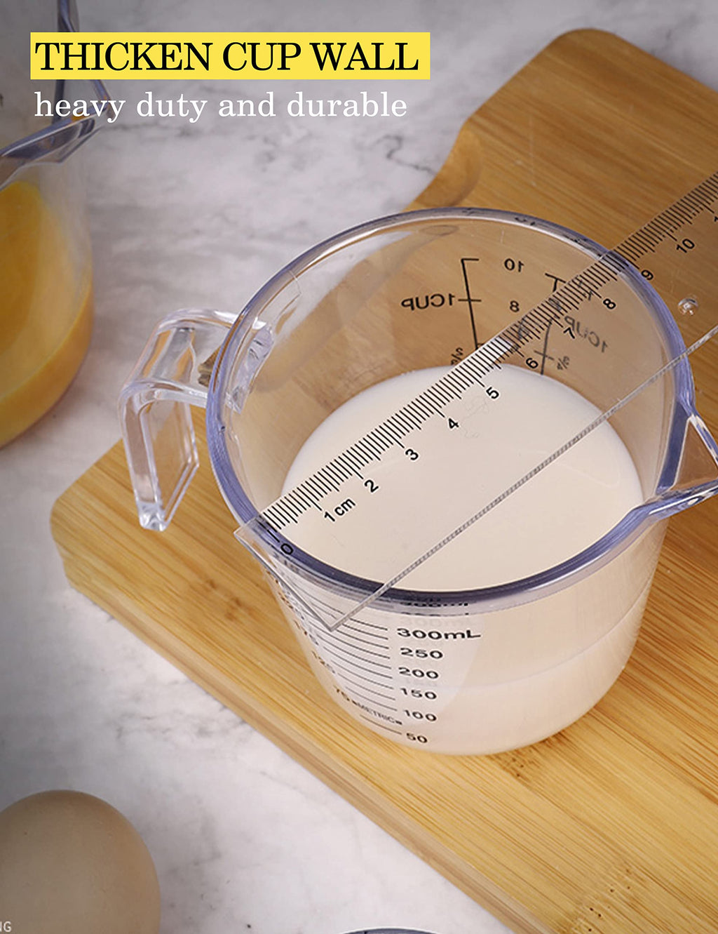 Measuring Cups Set, Liquid Measuring Cups For 3 For Kitchen - BPA Free Plastic Set with Spout Multiple Measurement Scales (Clear)