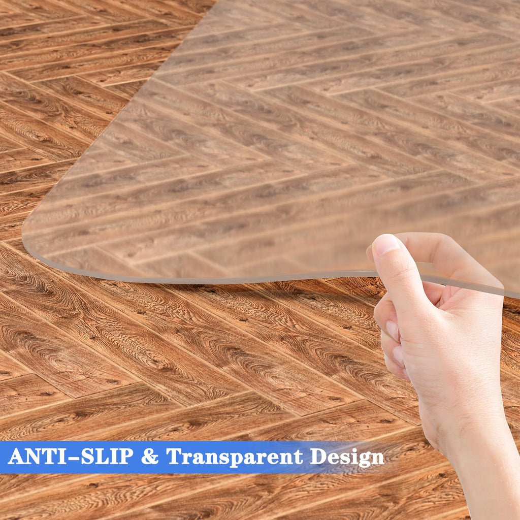 WASJOYE Chair Mat for Hardwood Tile Floor, 36"x48" PVC Floor Protector Cover Rug Mat with Non-Slip Frosted Back, Heavy Duty for Home Office Computer Desk Rolling Chair, Easy Expanded