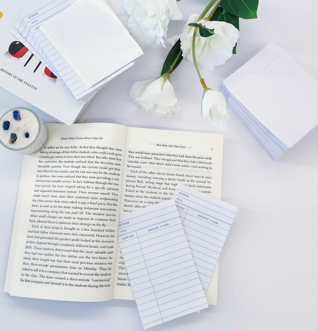 100 Pack Library Card Pockets with Self Adhesive Backing & Due Date Cards with Envelopes, Cd Dvd Storage Pockets Book Checkouts Slips for School & Home Use Office & Public Library