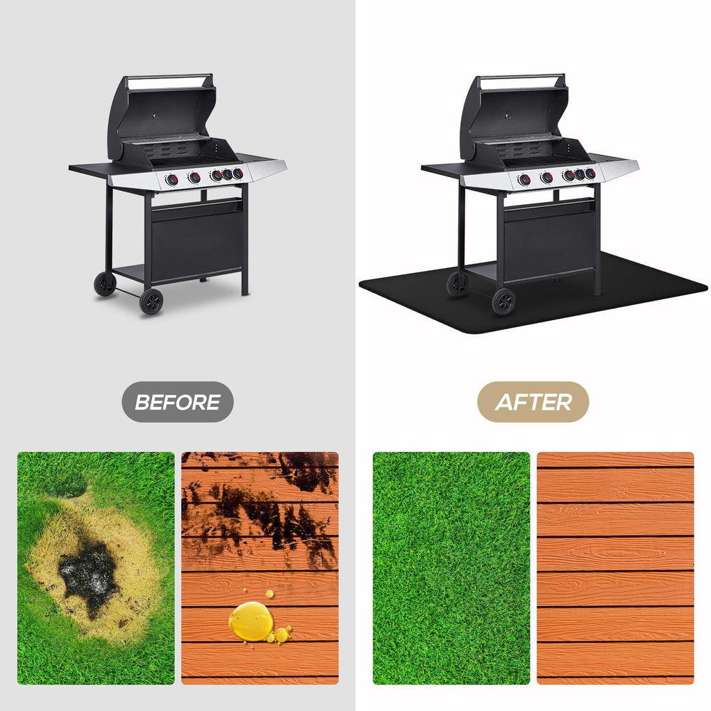 FIREWESS Under Grill Mat for Outdoor Grill, 30x48inch Double-Sided Fireproof Grill Pad,Perfect for Outdoor Barbecue Spots,Fireproof, Waterproof, and Oilproof BBQ Protector for Decks and Patios