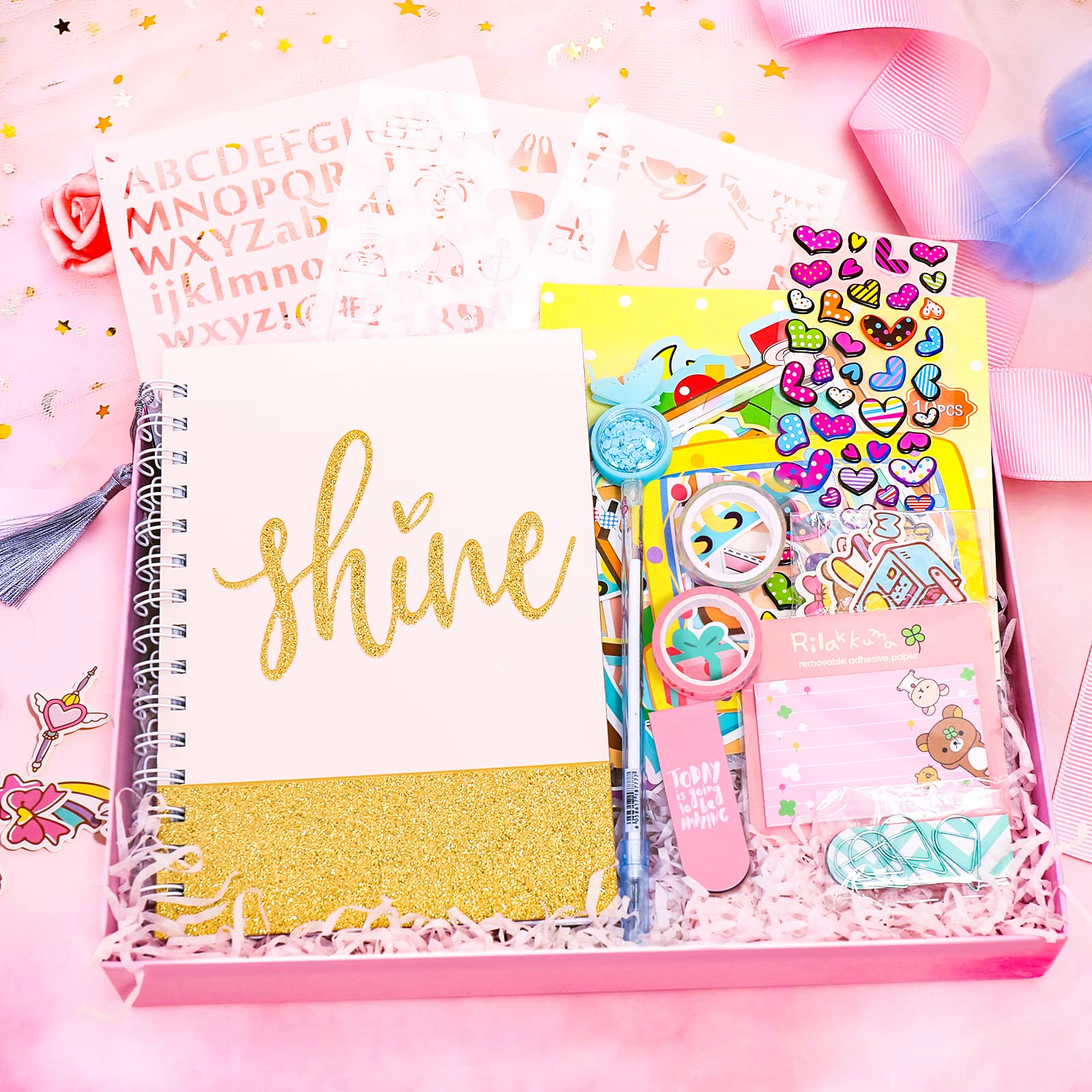 DIY Journaling Set Gifts for Girls Age of 8 9 10 11 12 13 Years Old and Up Personalized Diary For Tweens & Teens Journal for Girls Journal Kit Birthday Gift Cute Art Crafts Scrapbook Stationary Kit