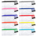 Hedume 50 Pack 10 Colors Zipper Mesh Pouch, A6 (9.1 x 4.7 inches) Zipper Pouch Waterproof Plastic Zip File Bags, for Bills, Cosmetics, Travel Storage and Office Supplies