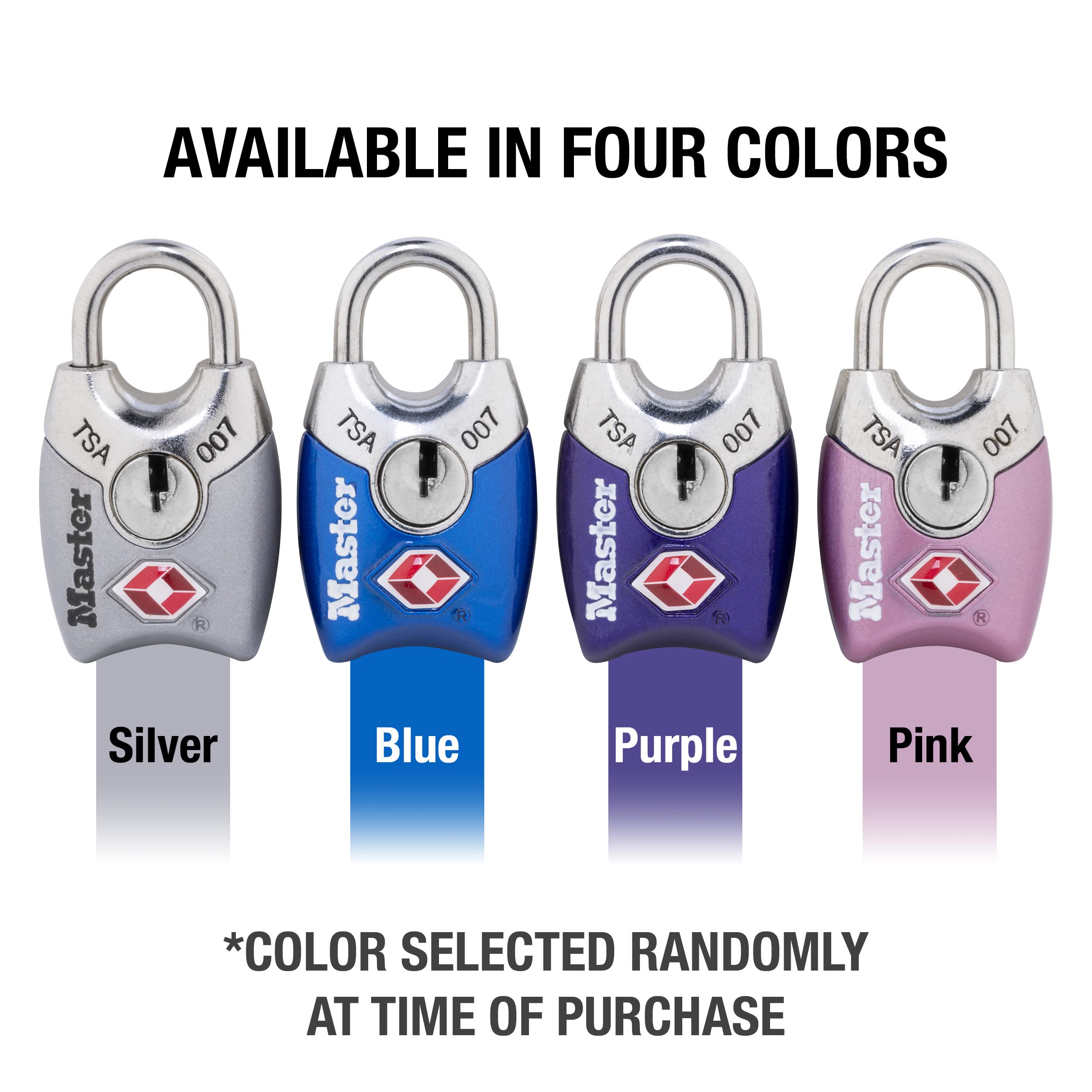 Master Lock 4689Q TSA Accepted Padlocks with Keys, 4-Pack