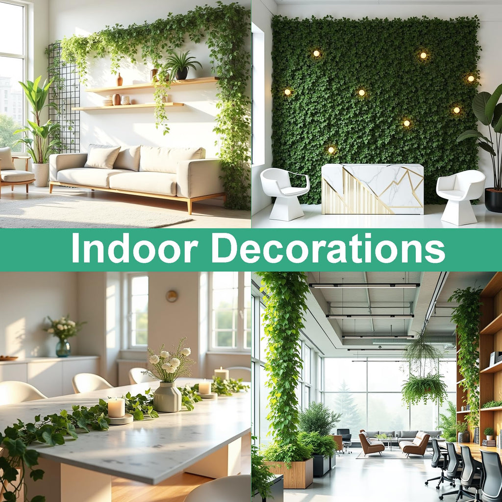 DazSpirit 48Pcs Fake Vines, 336 Ft Artificial Ivy Vines, Artificial Ivy Leaf Garland, Greenery Ivy Garland, Vines for Bedroom, Wedding, Party, Home, Garden, Kitchen, Office, Wall Decoration