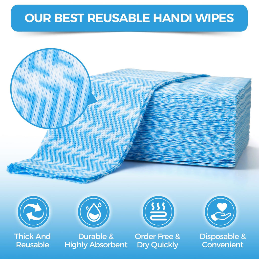 Peachicha All Purpose Cloths Disposable Cleaning Cloths Reusable J Cloths Blue Jay Cloth Dish Cloths Dish Towel for Kitchen (Blue,120 Pcs)
