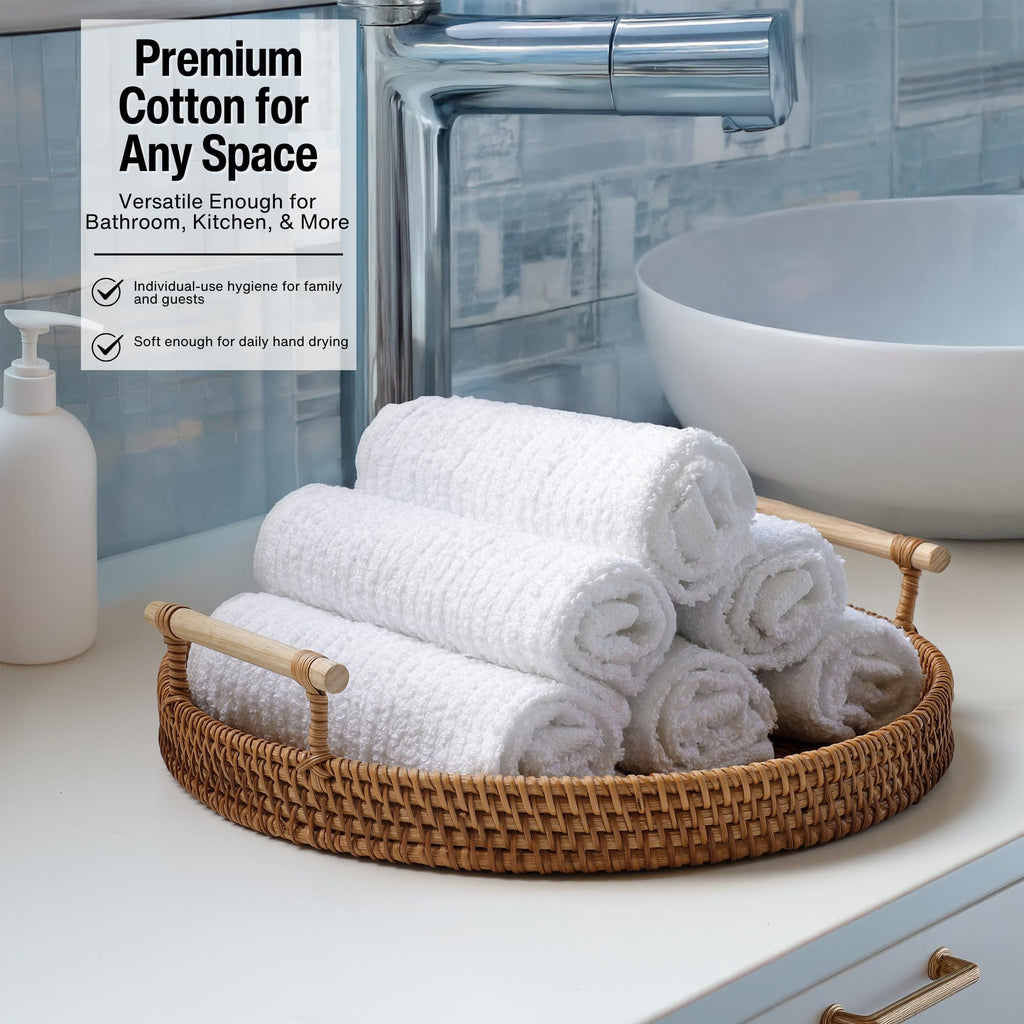 Bar Towels - Bar Mop Cleaning Kitchen Towels (12 Pack, 16" x 19”) - Premium Ring-Spun Cotton White Kitchen Bar Towels, Restaurant Cleaning Towels, Shop Towels and Rags - Bulk Bar Mop Set