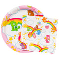 Silver Buffalo Care Bears We Love Rainbows Group Clouds 32ct Paper Napkin and Plate Party Pack