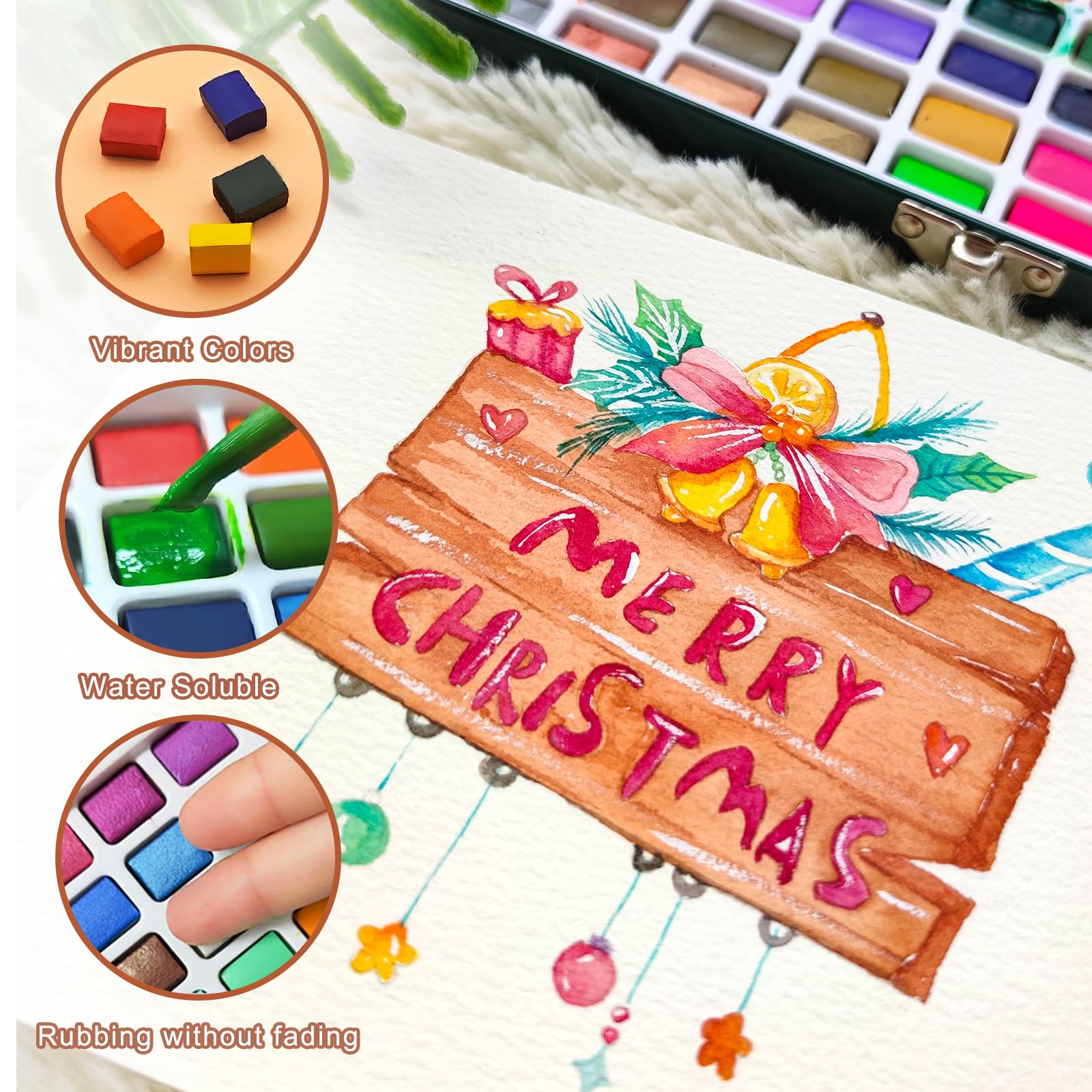 Artecho Watercolor Paint Set 168 Colors in Portable Box, Travel Watercolor Set with Watercolor Papers and Brushes, Ideal for Adults, Beginners and Artists