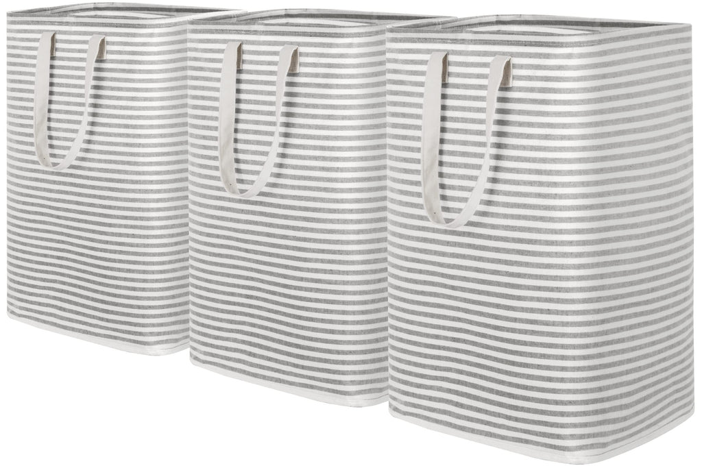 Lifewit 3-Pack 80L Freestanding Laundry Hamper, Large Collapsible Laundry Baskets with Easy Carry Extended Handles, Waterproof Clothes Hamper in Bedroom, Bathroom, Laundry Room, College Dorm, Grey