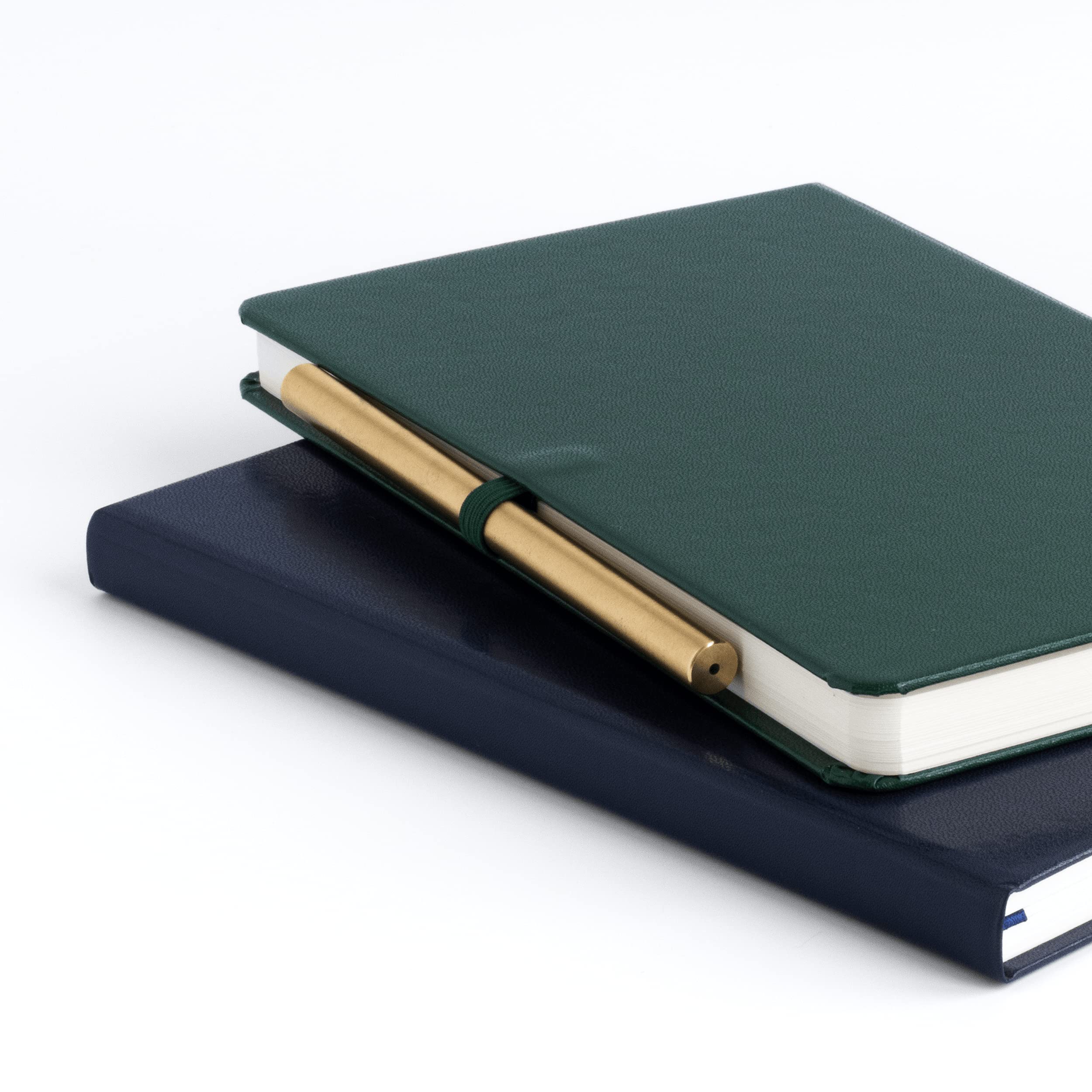 WallDeca Lined Journal Notebooks 4 Pack | Hard Cover, 240 Pages, College Ruled 21 x 13 cm, Ivory 80 GSM Paper | Notebooks for Work, School, Business, College, Notes, Journaling (4-Pack)