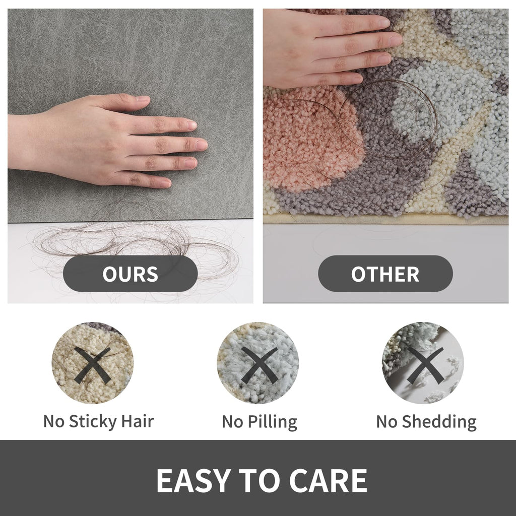 MontVoo Bath Mat Rug for Bathroom-Bathroom Mat Bathroom Rug Non Slip Absorbent Quick Dry Bathmat Shower Mats-Bathroom Floor Mats in Front of Bathtub Sink Washroom Mat Grey 50x80CM