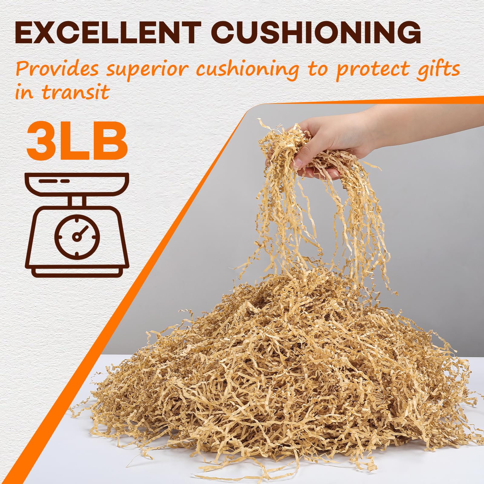 3LB White Crinkle Paper Filler, Shredded Paper for Gift Baskets Crinkle Cut Paper Shred Filler Shreded Stuffing