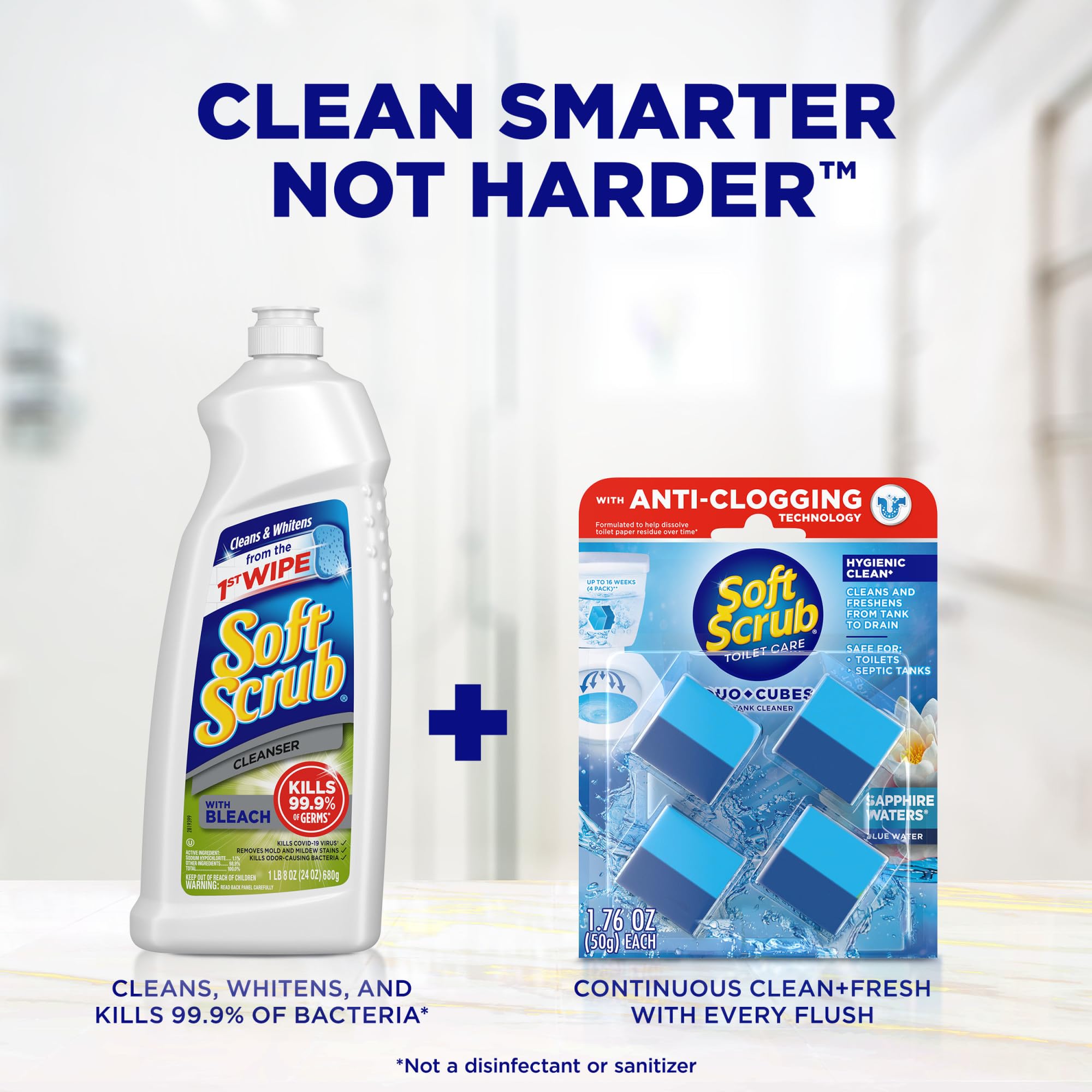Soft Scrub In-Tank Toilet Cleaner Duo-Cubes, Sapphire Waters