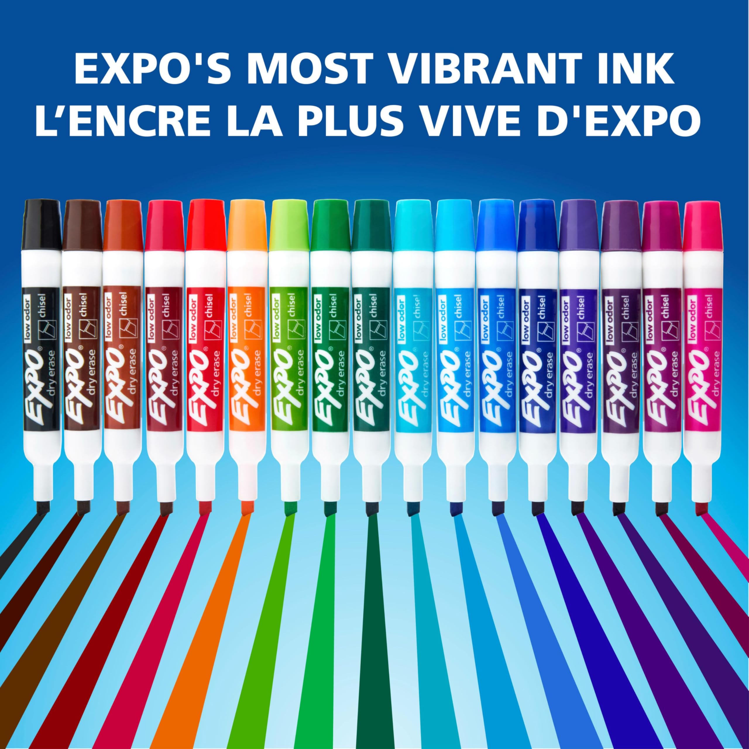EXPO Dry Erase Markers, Low Odour Ink, Purple, Chisel Tip, 12 Count