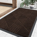 OLANLY Front Door Mat Outdoor Indoor, Heavy Duty Non Slip Rubber Mat, Absorbent Outdoor Rug, Easy Clean Welcome Mat, Low Profile Entryway Rugs, 29.5"x17", Dark Brown