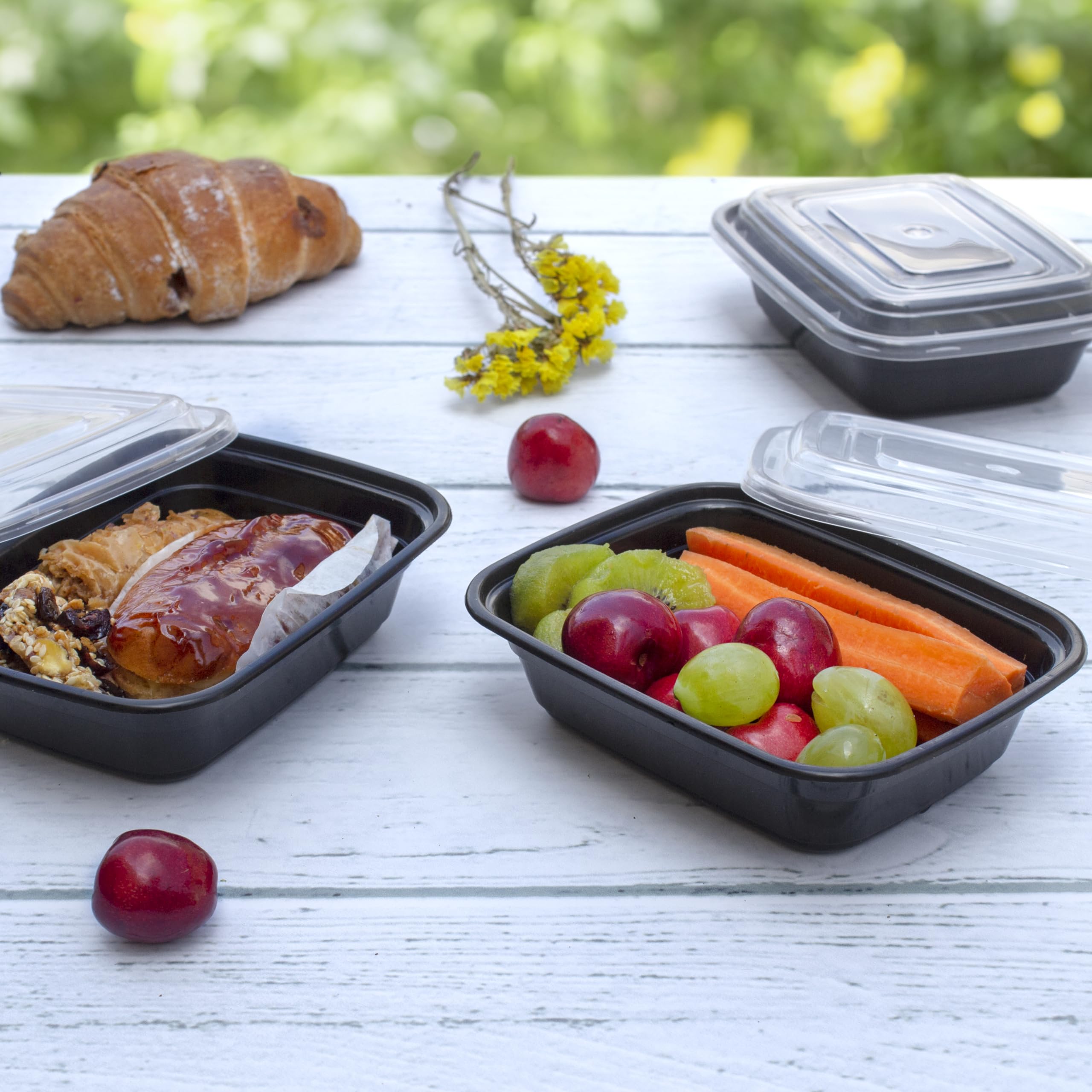 Gusto[12 oz -50 Count] 1 Compartment Meal Prep Containers Reusable, Microwaveable, Dishwasher and Freezer Safe, BPA-Free, Portion Control and Convenience Food Storage with Lids -Formerly Comfy Package