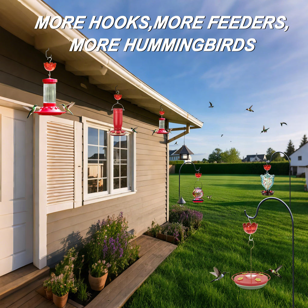 Tinlaviy Ant Moat for Hummingbird Feeders, 6 Packs, Hummingbird Feeder Accessory Hooks, Insect Guard with Large Capacity