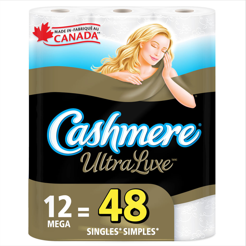 Cashmere UltraLuxe Toilet Paper, Luxuriously Soft, 12 Mega Rolls =48 Regular Rolls
