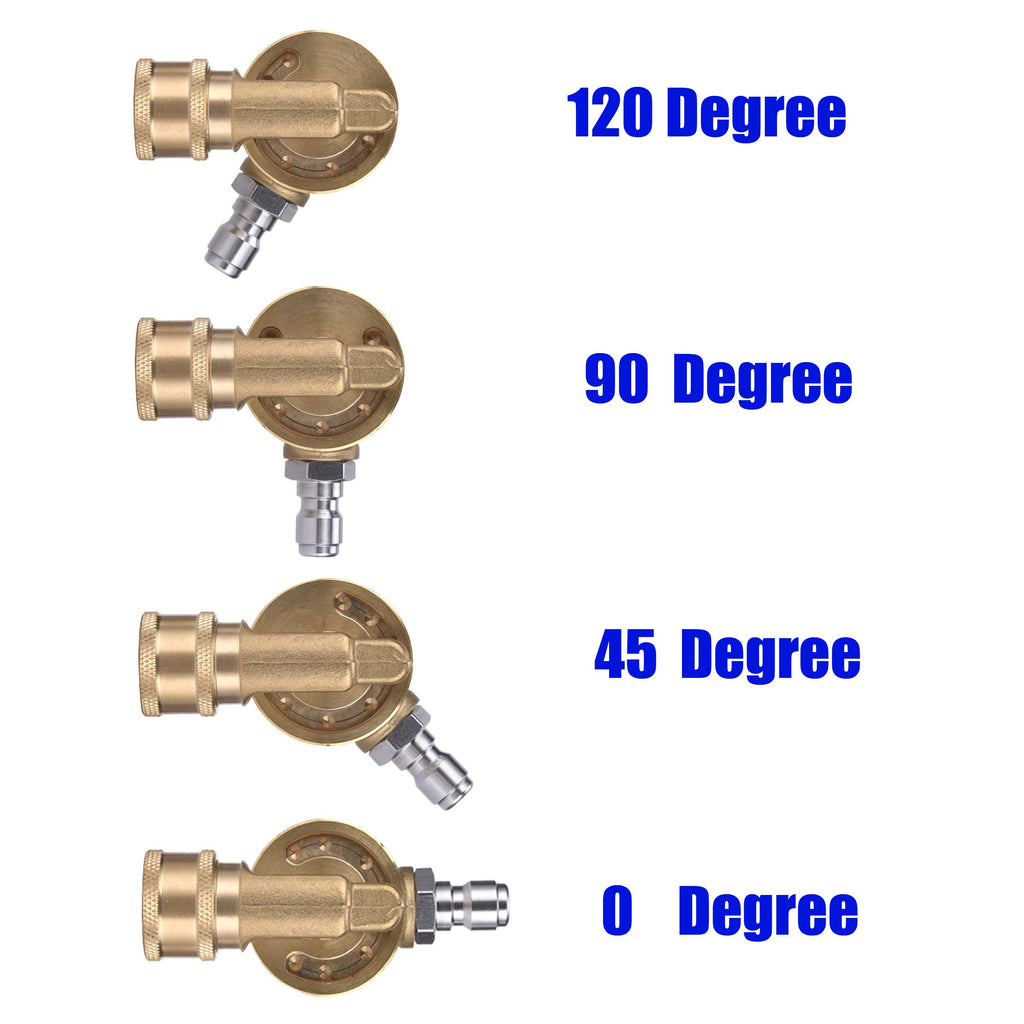 M MINGLE Gutter Cleaner Attachment, Pivoting Coupler for Pressure Washer Nozzle, 240 Degree Rotation, 1/4 Inch Quick Connect, 4500 PSI