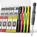 Nicpro 4 Pack CP3000 Carpenter Pencil with Sharpener, Mechanical Pencils Set with 76 Refills, Heavy Duty Construction Pencil, Carpenter Tools for Architect Marking (Red, Black, Yellow, Green)