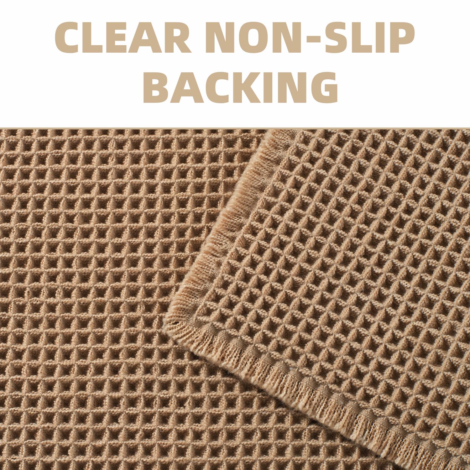Upgraded Waffle Bathroom Runner Rug, Super Absorbent Bath Mats Non Slip Washable Long Bathroom Mat Ultra Soft Bath Runner Rugs for Hallway Entryway Bedroom Laundry Room Sink, 2'x 4', Brown