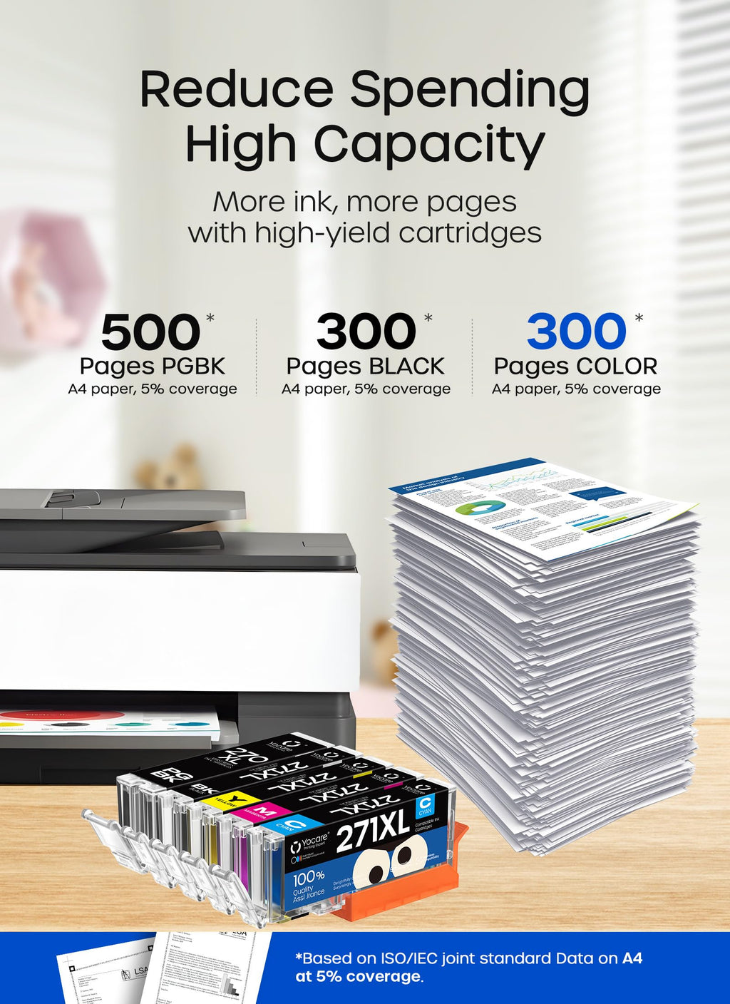 Yocare 15 Pack PGI-270XL CLI-271XL High-Yield Replacement for Canon PGI-270 XL CLI-271 XL Combo Pack to use with MG6821 TS5020 TS9020 (3 PGBK, 3 Black, 3 Cyan, 3 Magenta, 3 Yellow)