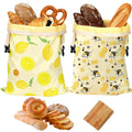 2 Pack Reusable Beeswax Bread Bags, Natural Beeswax-Lined Cotton Bread Bags for Homemade Sourdough Bread, Large Storage Bags to Keep Bread Fresh for Freezer, Plastic-Free Storage, Washable
