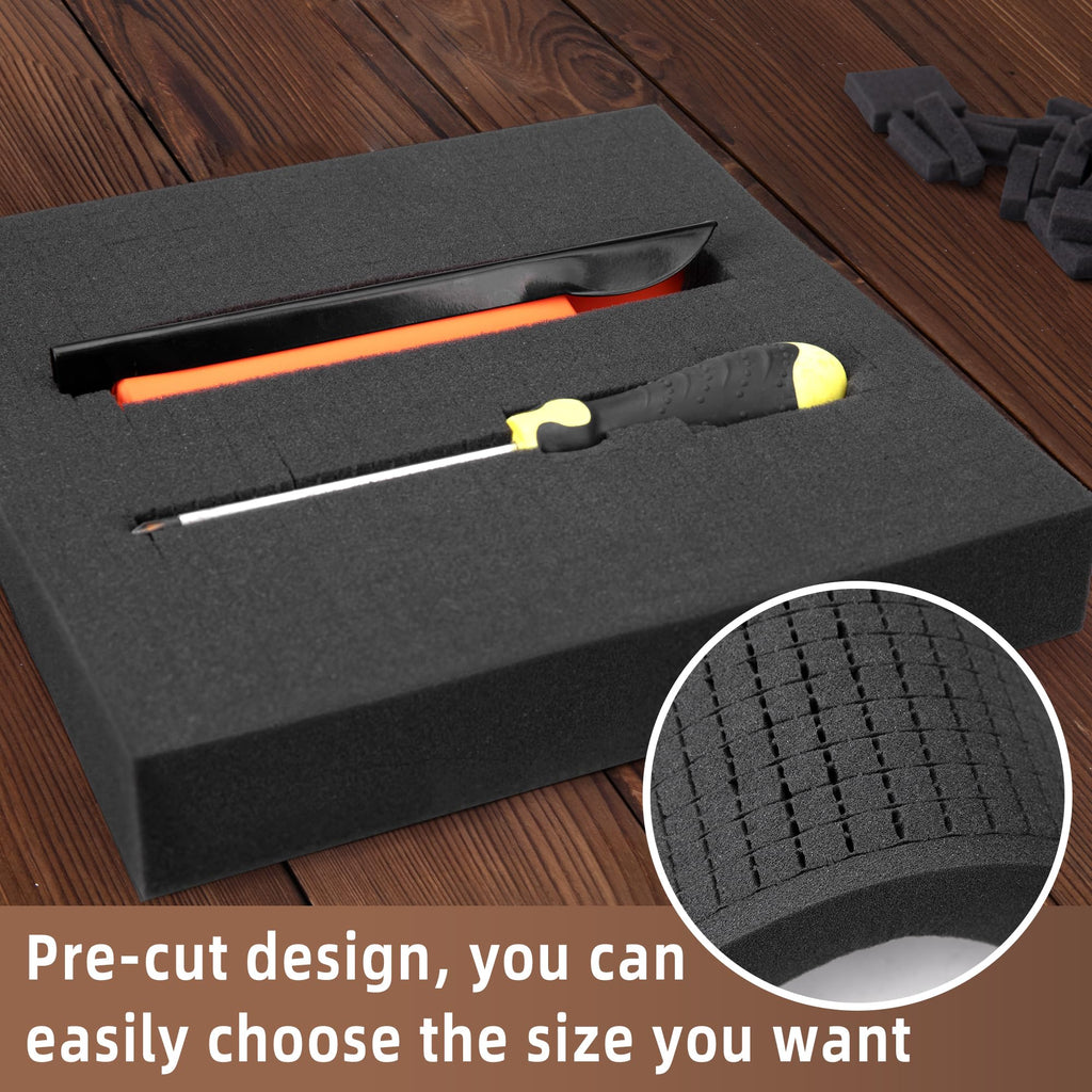 4 Pcs Pick and Pluck Foam Insert - 12 x 12 x 2 Inch Pick Apart Foam Sheet with Bottom Use for Board Game Box Cases Storage Drawer