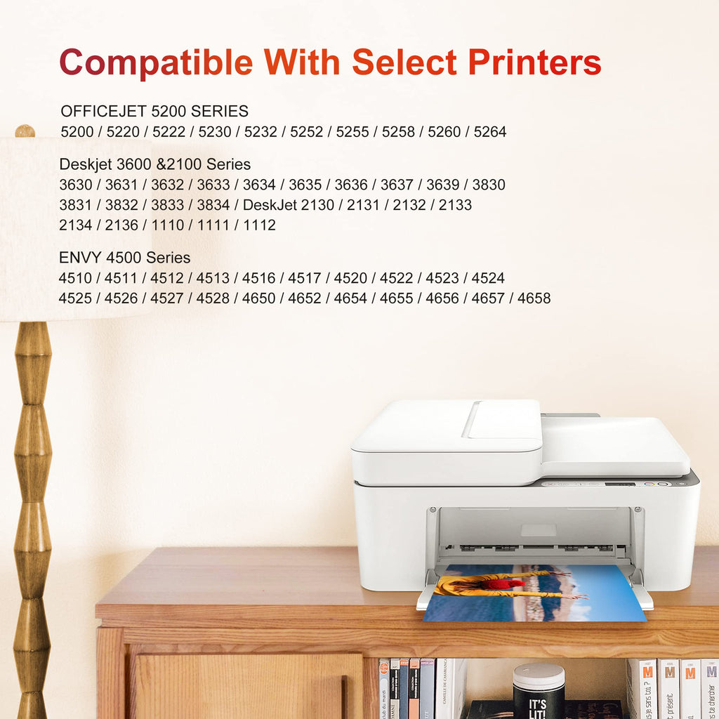 63XL Ink Cartridges Compatible for HP 63 Black Ink Cartridge 63 XL High Yield Work with OfficeJet 3830 4650 5255 Envy 4520 4512 4516 Deskjet 1112 3630 3634 3639 3632 2132 Printer (2 Black)