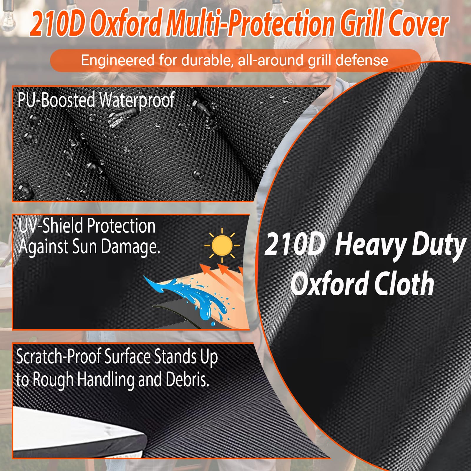 BBQ Grill Cover Heavy Duty Waterproof 30 Inch, Fadeproof & UV Resistant, Barbecue Cover for Small Weber, Char-Broil, Brinkmann, Jenn Air, Nexgrill Grills 2 Burner