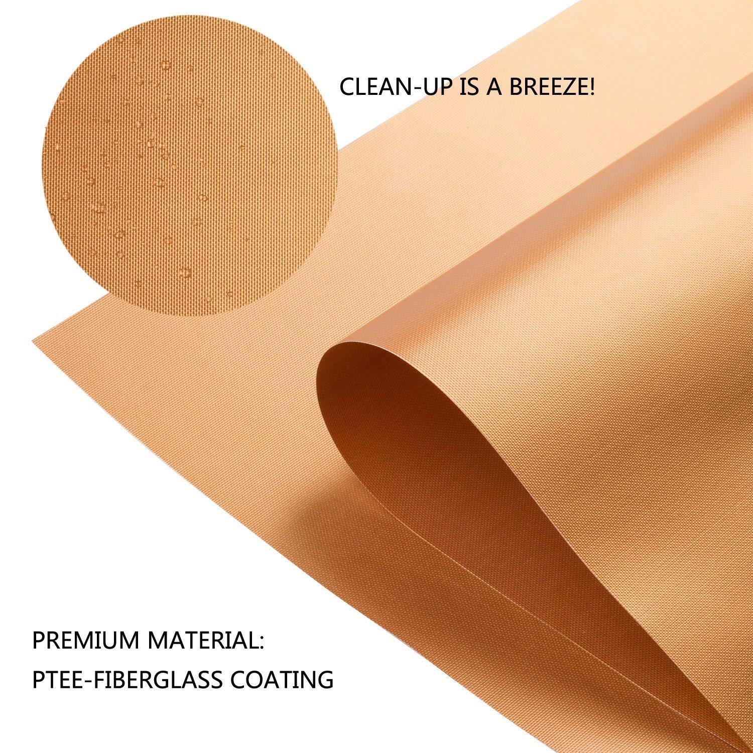 Kibon BBQ Grill Mat Oven Liner Charcoal BBQ Copper Grilling Mats 100% Non Stick Teflon Sheet,Oven Sheet Reusable, FDA-Approved & Easy to Clean for Electric Grill, Gas, Microwave, Charcoal and Toaster Oven 15.7 x 13 Inch (5 PCS)
