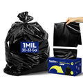 KeenEcho Heavy Duty Contractor Trash Bags 33 Gallon 30 Count, 1.0 Mil, Strong Black Garbage Bags, Leakproof Star Seal for Construction, Yard, Demolition Debris