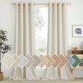 NICETOWN Natural Linen Curtains 84 Inch Long for Living Room Bedroom, Light Filtering Privacy Curtains Grommet Top Soft Linen Textured Semi Sheer Window Drapes for Kitchen, 55 W x 84 L, 2 Pcs