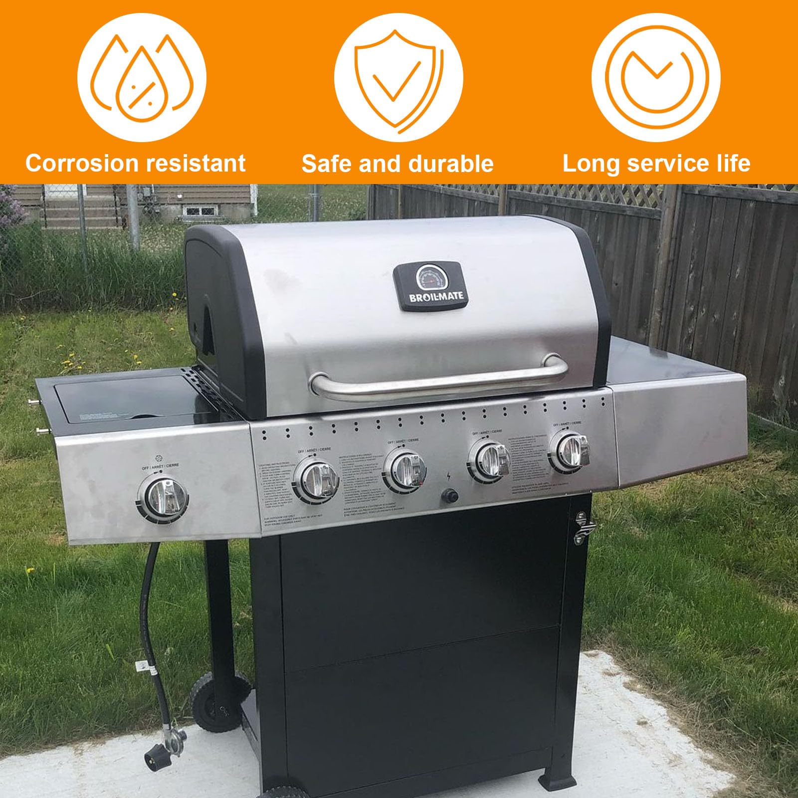 DHLG-12 Grill Igniter Kit for Charbroil, Kenmore, Broil-Mate, Broil King, Nexgrill Grill Igniter Replacement Parts Universal 2 Outlet AAA Battery Push Button Gas Grill Igniter Replacement for Jenn Air