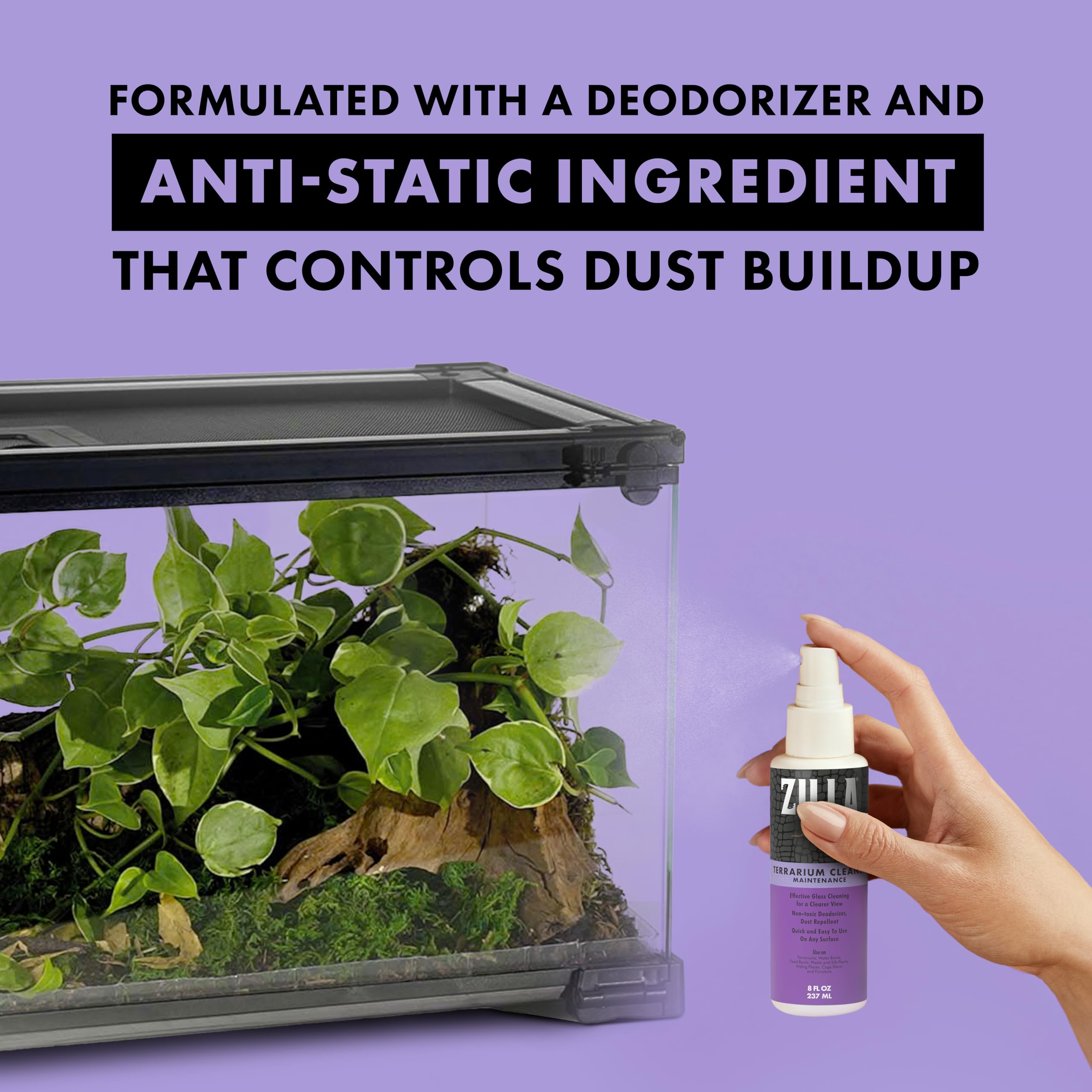 Zilla Reptile Terrarium Cleaner, 2 x 7.4 x 2