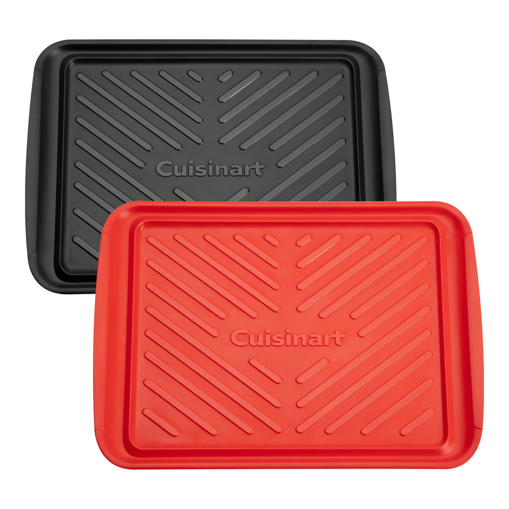 Cuisinart Grilling Prep and Serve Trays, 17"x 10.5", Dishwasher Safe, Fits 6 Burgers, Red and Black (CPK-200C)