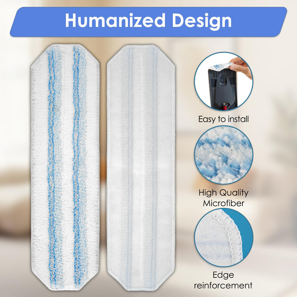 (4 Pieces) H2prO Replacement Mop Pads Compatible with Vileda H2prO Mop, Washable Mop Cloths, Microfiber Mop Head, Mop Pad Refill Accessories, Mopping Pads