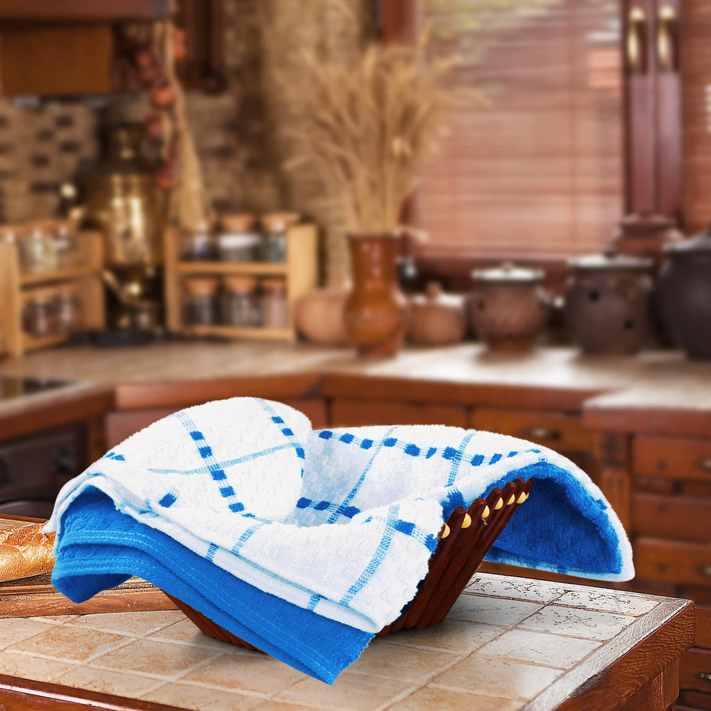 Utopia Towels Kitchen Towels, 12 Pack, 15 by 25 Inches, Dobby Weave, 100% Ring Spun Cotton, Super Soft and Absorbent Dish, Tea, and Bar Towels, Blue