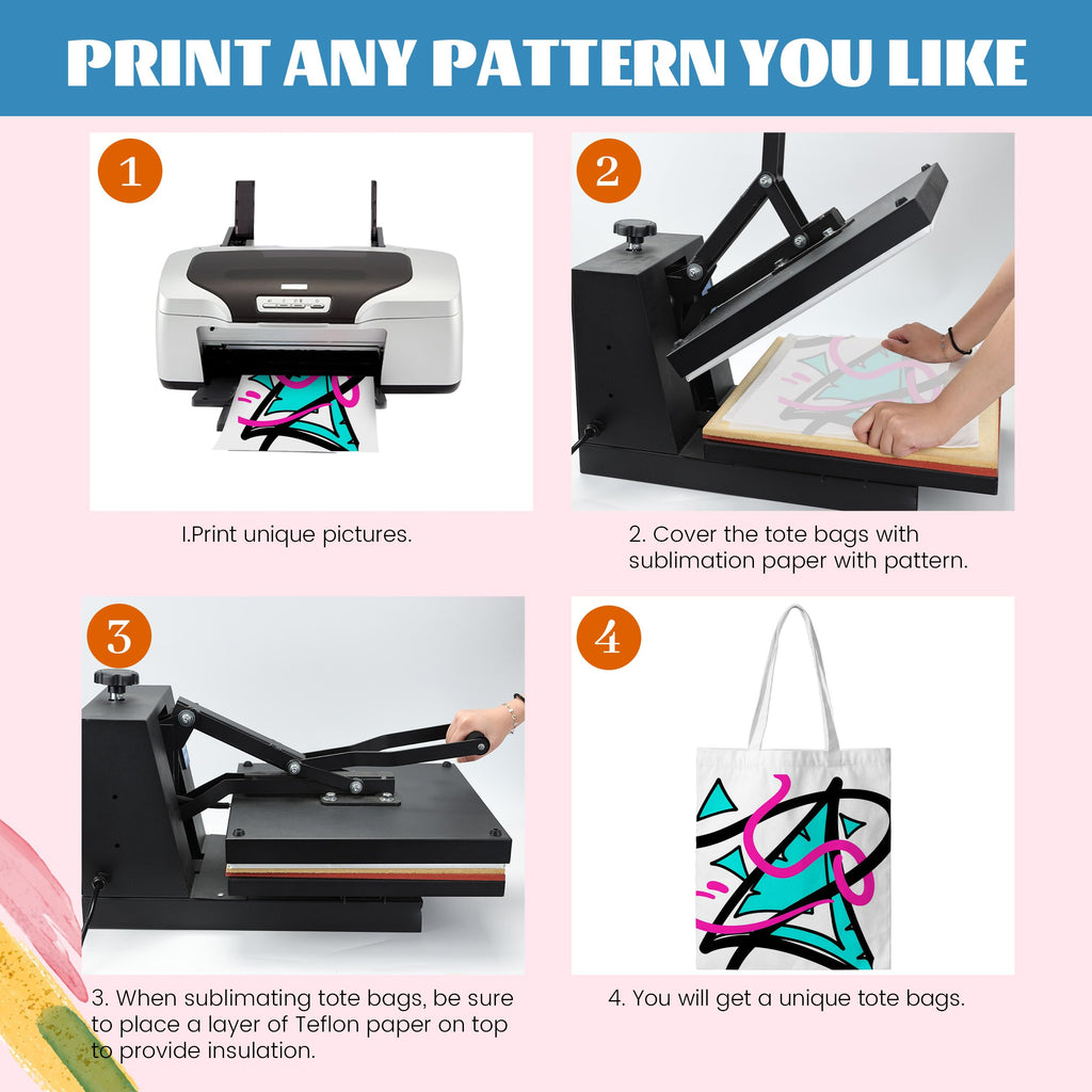 Joyclub 20 Pack Sublimation Tote Bags Blanks Polyester Canvas Tote Bags Reusable Grocery Bags to Decorate Painting Crafting Sublimation DIY For Gift Halloween
