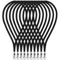 Neck Strap Lanyards - Fushing 100 Pack Black ID Badge Lanyards with Swivel Clasp for Office ID Card Holders Badges Holders Keychain
